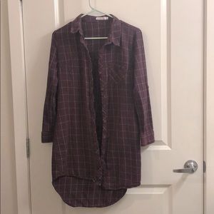 Purple Flannel Style Fall Dress